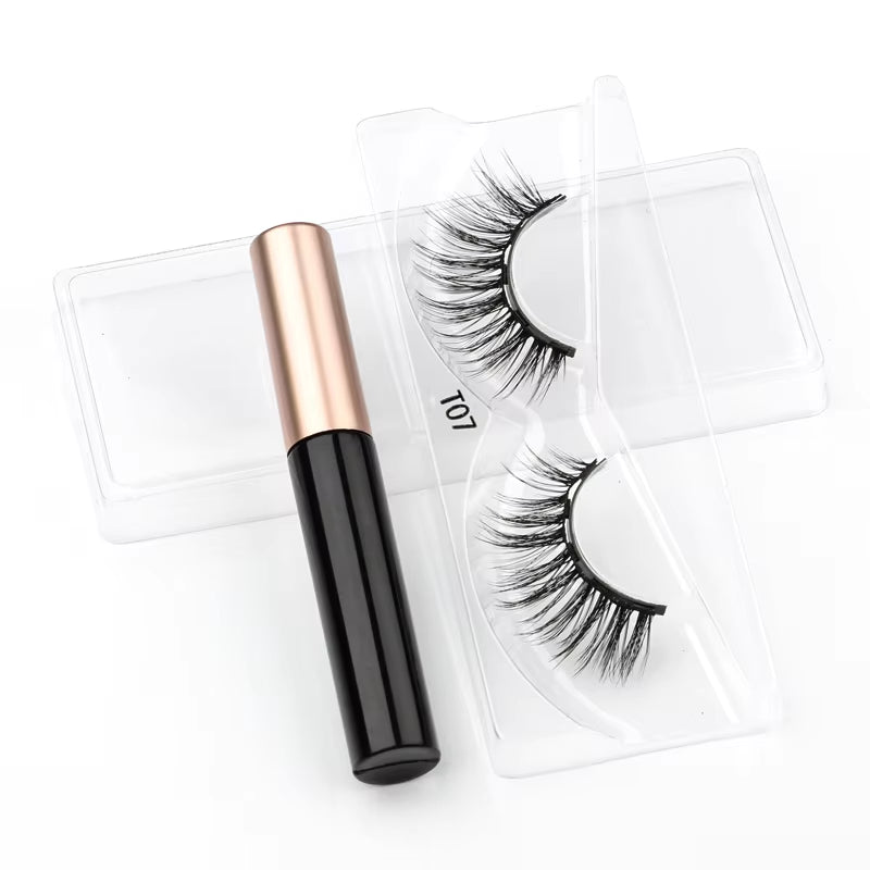 1/3/4Pairs Magnetic Eyelashes False Lashes Repeated Use Eyelashes Waterproof Liquid Eyeliner with Tweezer Make up Sets Hotting