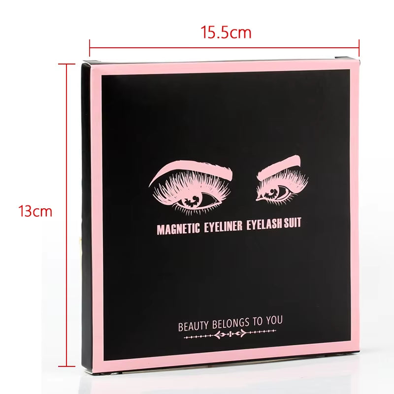 1/3/4Pairs Magnetic Eyelashes False Lashes Repeated Use Eyelashes Waterproof Liquid Eyeliner with Tweezer Make up Sets Hotting