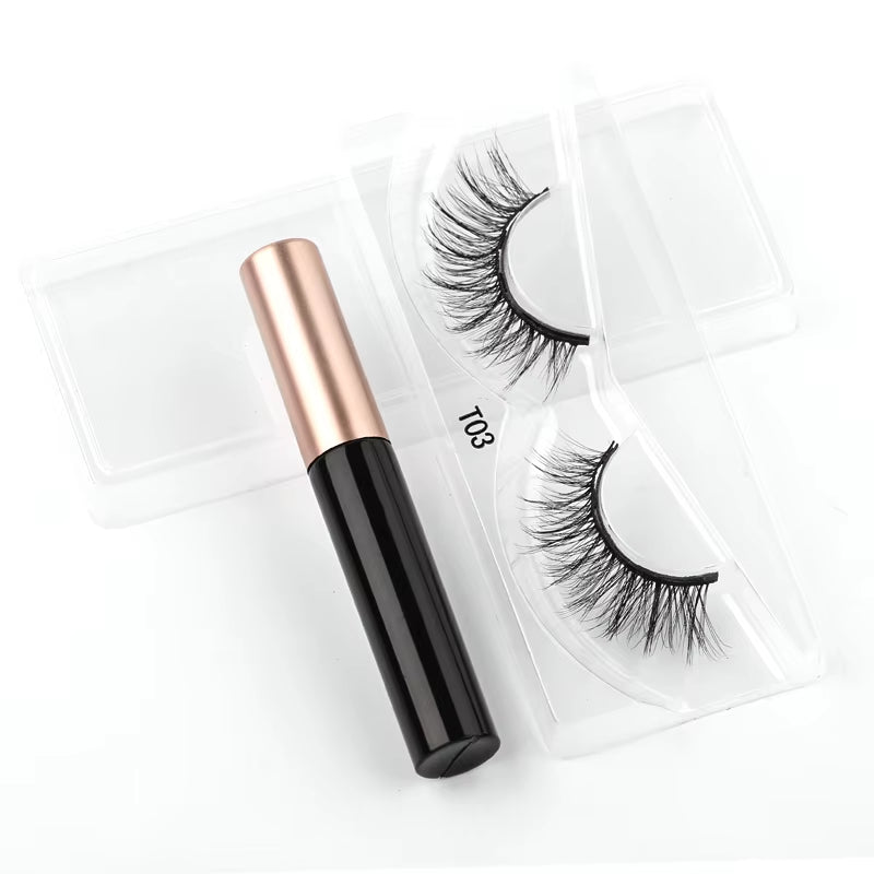 1/3/4Pairs Magnetic Eyelashes False Lashes Repeated Use Eyelashes Waterproof Liquid Eyeliner with Tweezer Make up Sets Hotting