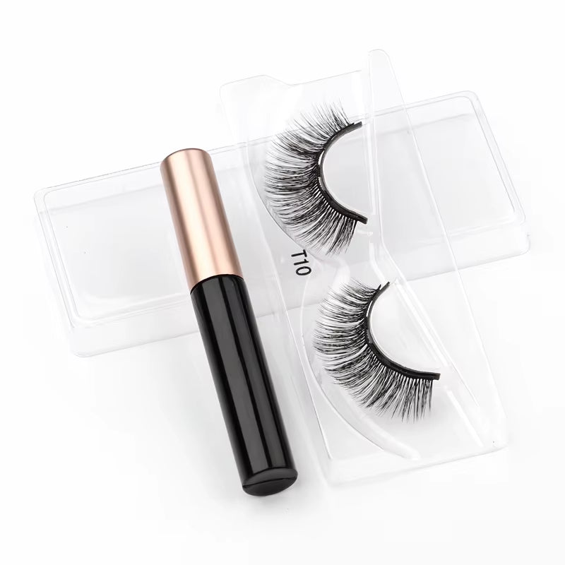 1/3/4Pairs Magnetic Eyelashes False Lashes Repeated Use Eyelashes Waterproof Liquid Eyeliner with Tweezer Make up Sets Hotting