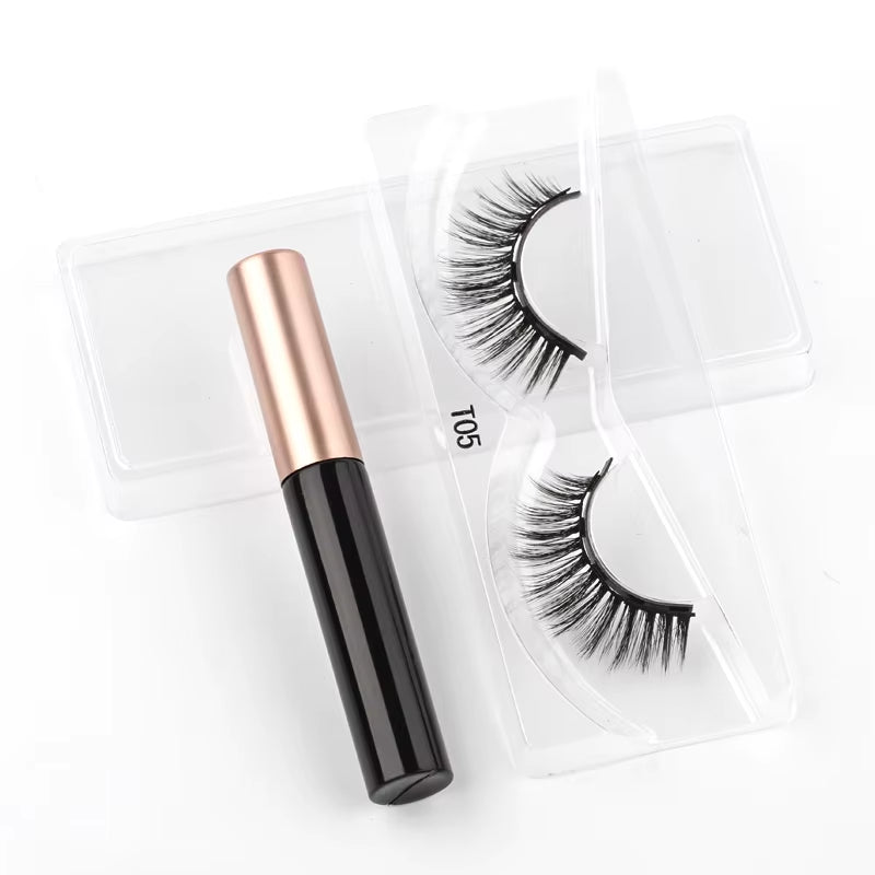 1/3/4Pairs Magnetic Eyelashes False Lashes Repeated Use Eyelashes Waterproof Liquid Eyeliner with Tweezer Make up Sets Hotting