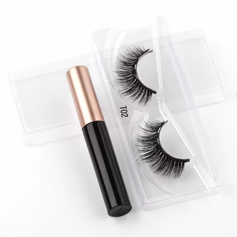 1/3/4Pairs Magnetic Eyelashes False Lashes Repeated Use Eyelashes Waterproof Liquid Eyeliner with Tweezer Make up Sets Hotting