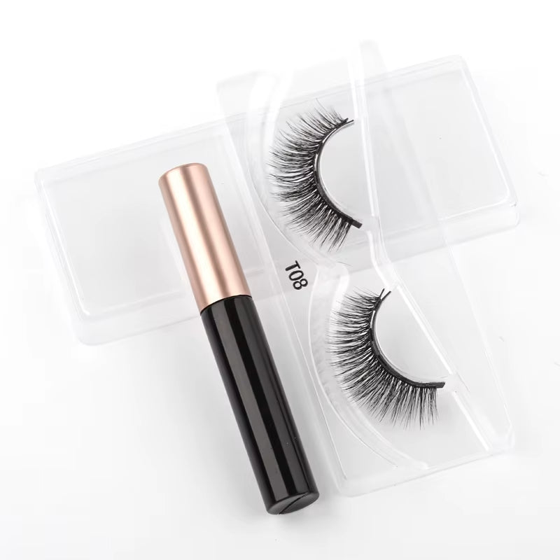 1/3/4Pairs Magnetic Eyelashes False Lashes Repeated Use Eyelashes Waterproof Liquid Eyeliner with Tweezer Make up Sets Hotting